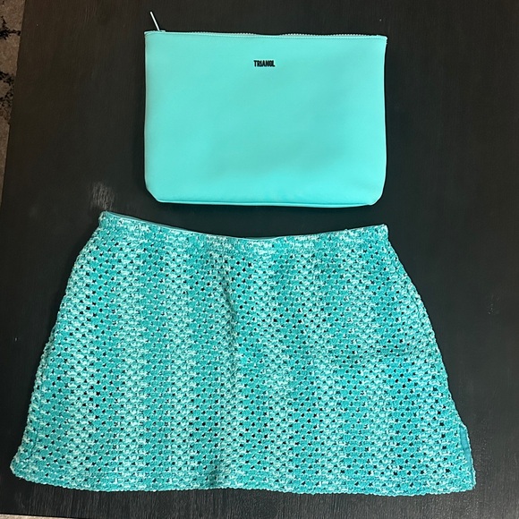 Triangl Swimwear Aqua Crochet Coverup Size M/L with pouch - Picture 1 of 6